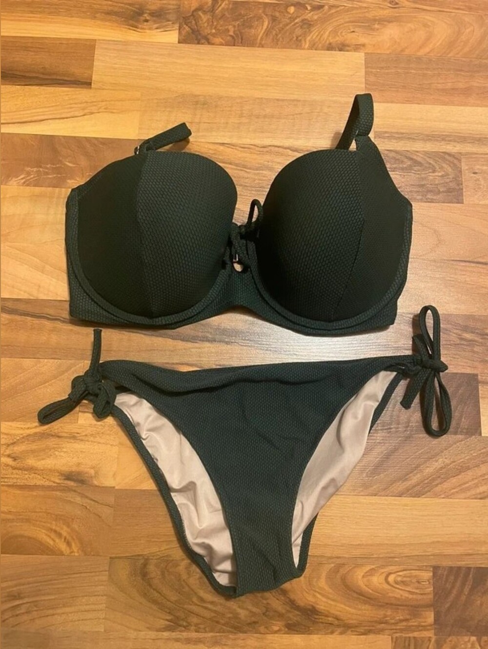Shade & Shore Black Textured Tie-Side Bikini